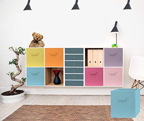 Pomatree 13X13X13 Inch Storage Cubes - 6 Pack - Fun Colored Large Storage Bins | Dual Handles | Foldable Cube Baskets For Home, Kids Room, Closet And Toys Organization | Fabric Cube Bin (Colorful) #TOP3
