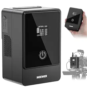 NEEWER Mini V Mount Battery 6800mAh 99Wh 14.5V, Mini V Lock Battery with 65W PD Type C/D Tap/BP/USB A/Dual DC Port/OLED Display for Video Camera Camcorder Compatible with SmallRig BMPCC 4k 6k, PS099E