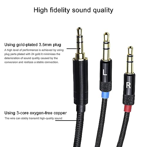 AX 3.5MM Upgraded Replacement Headphones Balanced Headphones Audio Cable for Sony MDR-Z7、 Z5、Z7M2、Z1R BEYERDYNAMIC T1、T5,Stereo Dual 3.5mm Male to 3.5mm 4.3FT - Image 2