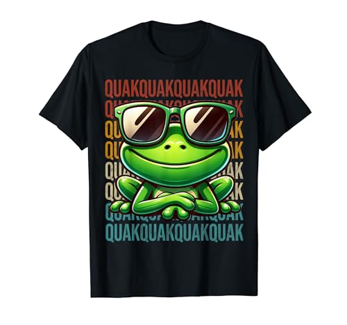 Frosch Quak Quak | Cooles Frösche mit Sonnenbrille Retro T-Shirt