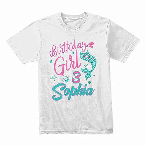 Personalized Mermaid Birthday Shirt, Mermaid Family Matching Shirts, Custom Shirts for a Mermaid Birthday theme party3