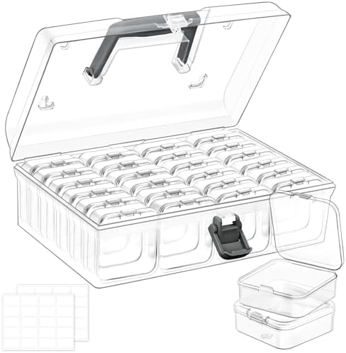 QUEFE 4 Packs 24 Grids Bead Organizer And Storage, Plastic Organizer Box With - View #6