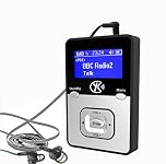Yaakin K1 Personal Digital DAB+ & FM Radio, MP3 Player, SD Card Recordable, Rechargeable Battery, Portable Handheld for Walking or Jogging, Includes Headphones