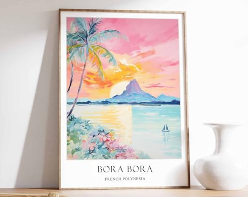 Impression murale Bora Bora A0 de qualité supérieure pour home decor chic