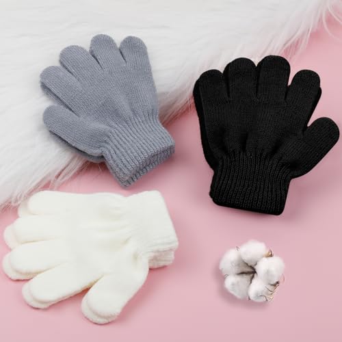 Image of ONESING 6 Pair Baby Gloves Toddler Gloves Toddler Winter Gloves Kids Gloves Winter Stretchy Knit Gloves for Kids Boys Girls