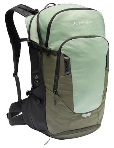 VAUDE Bike Alpin 30+5 Liter- Mountainbike-Rucksack für Mehrtagestouren - mit belüftetem Netzrücken Willow Green