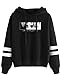 AMOMA Unisex Anime Attack on Titan Pullover con Cappuccio Ackerman Wings Stampate Felpa con Cappuccio a Righe Casual Sportiva(S,Eyes-Black)