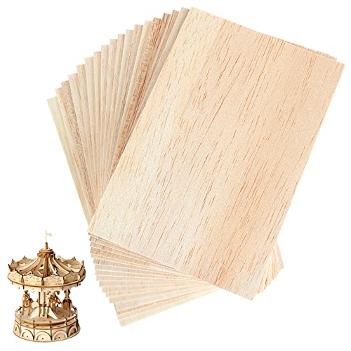 ASelected 40 PCS Bois de Balsa 1.5 mm, 150 x 100 x 1.5MM Feuilles de Bois de Tilleul Minces, Balsa 1.5 mm pour Fabrication de Maquettes, Modelisme, de Peintures