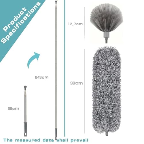 Image of Multi Purpose Microfiber Duster for Home and Car Use (3 in 1 Grey MOP)