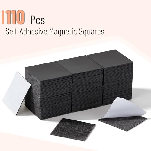 Image of Mr. Pen- Self Adhesive Magnet Square, 110 pcs, Flexible and Extra Thin | 0.8 inchx0.8 inch, Magnetic Square with Adhesive Backing, Perfect for Crafts, DIY Projects & Decorative Magnet