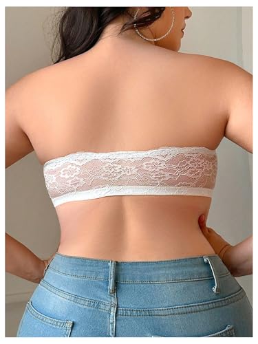 Image of MakeMeChic Women's Plus Size Strapless Bras Front Closure Half Push Up Bra Bandeau Wireless Bralette for Large Bust