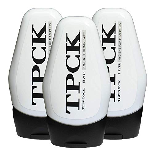 TPCK ToppCock Silver Leave-On Hygiene Gel for Man Parts, 90ml Odor Neutralizer, Male Care Moisturizing Body Hygiene (3-Pack)