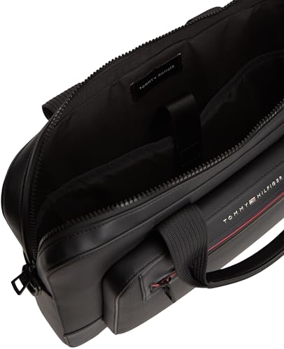 Bolsa para computadora negra Tommy Hilfiger acolchada para portátil 6