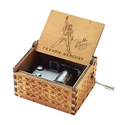 Cuzit Greatest Hits Queen Freddie Mercury Caja de música tallada antigua manivela de madera caja musical de juguete