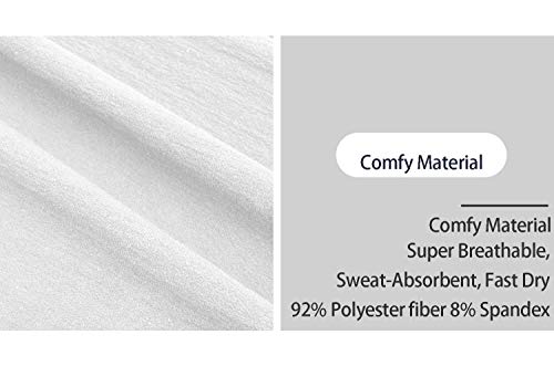 Ltifone Mens Casual Shorts Elastic Waist 7" Inseam With Drawstring Slim Fit Summer Pants With Pockets White #TOP3