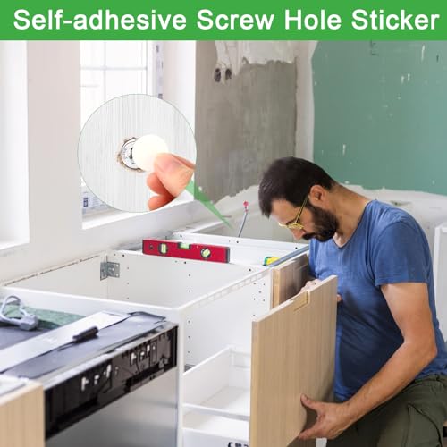 VFANDV Schraubenabdeckung Weiss, 12mm/15mm/21mm PVC Abdeckkappen für Schrauben Rund Selbstklebend Möbelaufkleber Schraubenloch Aufkleber für Wandschränke Schreibtische Möbel Reparaturen