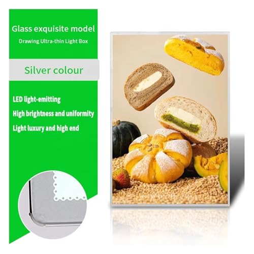 Caja de luz LED ultrafina para exhibición de pared, tablero de menú iluminado y letrero publicitario, perfecto para restaurantes y tiendas