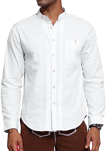 LVCBL Herren Langarm Oktoberfesthemd Freizeithemd Hemden Slim Fit Baumwolle
