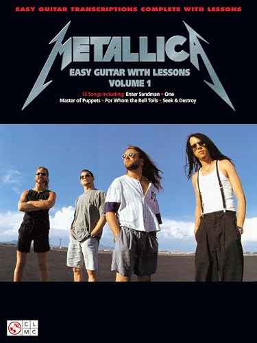 Metallica Easy Guitar Songbook with Lessons | 13 Classic Hits for Beginners Sheet Music | Includes Tablature, Chords and Lyrics | Cherry Lane Music Book for Self-Learning and Music Teacher Resource
