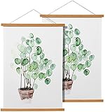 Magnetic Poster Frame Hanger, Natural Teak, 8x10 8x12 8x18 Poster Hanger for Photos, Pictures,...