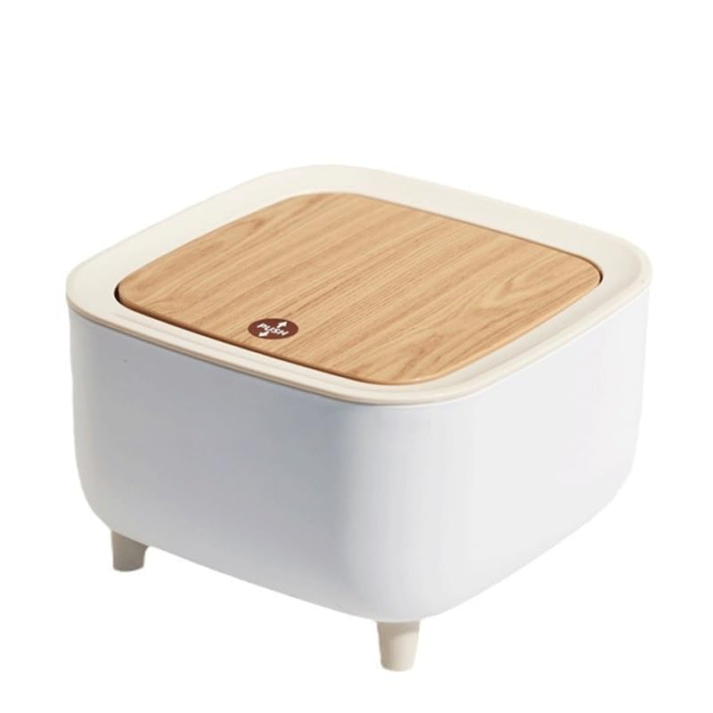 Kitchen Trash Can Household with High Feet Toilet Office Wastepaper Basket Storage Bin