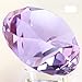 Yiasangly 60mm Crystal Glass Diamond Shaped Decoration, Crystal Diamond Paperweight Jewelry for Home Office Decor, Wedding Centerpieces Decoration, Valentine's Day Gift - Purple
