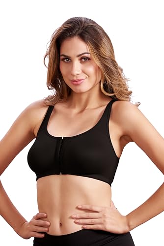 Image of MAROON 922 Women Cotton Brushed Lycra Full Coverage No Bounce, Non-Wired, Non-Padded Front Open Magic Bra with Back Support