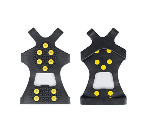 Girafus POINTES POUR CHAUSSURES antidérapantes avec dents en acier inoxydable pour les crampons d'hiver - PAS DE GLISSADES SUR GLACE et neige pour femmes, hommes, seniors et enfants