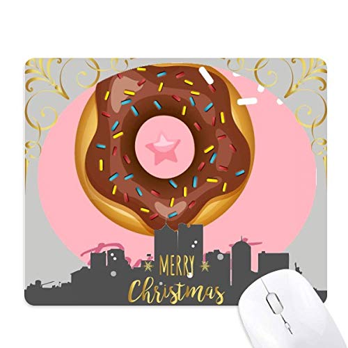 Tapis de souris en caoutchouc beignet au chocolat amant ouest dessert de noël durable