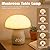 Strackvial Mushroom Lamp, 3 Colors Mushroom Night Light with Clock, Cordless Touch Dimming Bedside Table Lamp with Timer & Remote, Rechargeable Portable LED Lamp for Kids Adults Room (White)