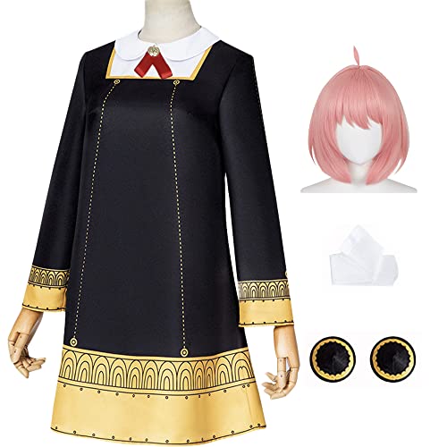 アーニャ フォージャー コスプレ衣装 子供服  スパイファミリー SPY×FAMILY 風 髪飾り付き ウィッグ追加可 Anya Forger 被検体007 キッズ kid コスチューム 可愛い ハロウイーン クリスマス こどもの日 誕生日