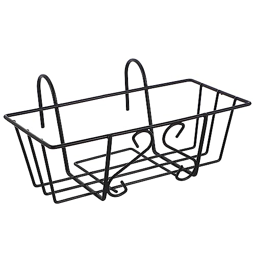 BESPORTBLE Flowerpot Stand Plant Rack for Deck Railing Planter Box Brackets Iron Rustic Style