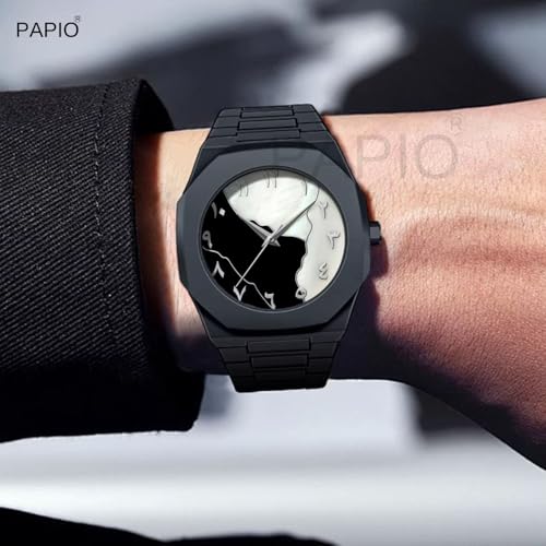 Image of PAPIO Men's Designer Analog Watch | Polycarbon Strap Wrist Watch | Arabic Dial Stylish Casual & Formal Watch for Men