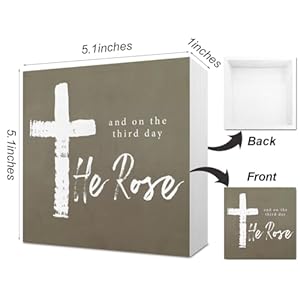 Easter Desk Decorations Rustic Christian Gift Idea Wood Box Sign Farmhouse Home Office Desk Cubicle Shelf Decor And On The Third Day He Rose 5 X 5 Inch Easter Desk Decorations Rustic Christian Gift Idea Wood Box Sign Farmhouse Home Office Desk Cubicle Shelf Decor And On The Third Day He Rose 5 X 5 Inch