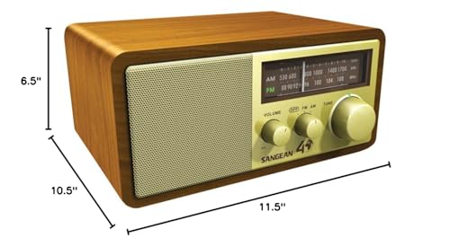 Image of Sangean WR-11SE AM /FM Tabletop Radio, Walnut Finish