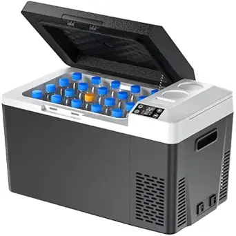 Marsail 12 Volt Car Refrigerator, 24QT Electric Cooler, Portable Car Fridge with Battery Power Option, 12/24V DC and 110-240V AC for Truck, RV, SUV, Travel, Camping, Road Trips -4°F to +68°F