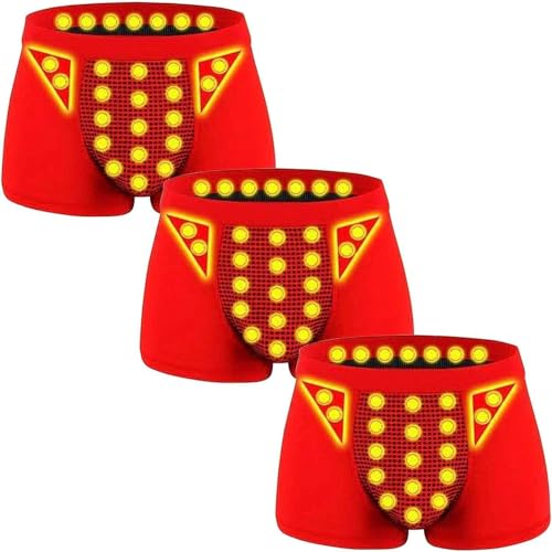Set of 3 Men's Magnetic Therapy Boxer Shorts for Rapid Increase, Men's Boxer Briefs Improving Male Power (3pcs,2XL)