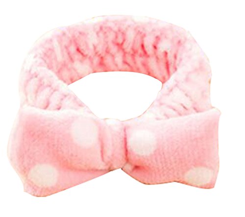 Oyfel Bandeau Cheveux Serre-Tete Noeud Polka Dot Oreilles de Chat Peluche Élastique pour Filles Femmes Accessoires Déguisements Maquillage Lavage Visage Salle de Bain Faire 1 Pcs Cover