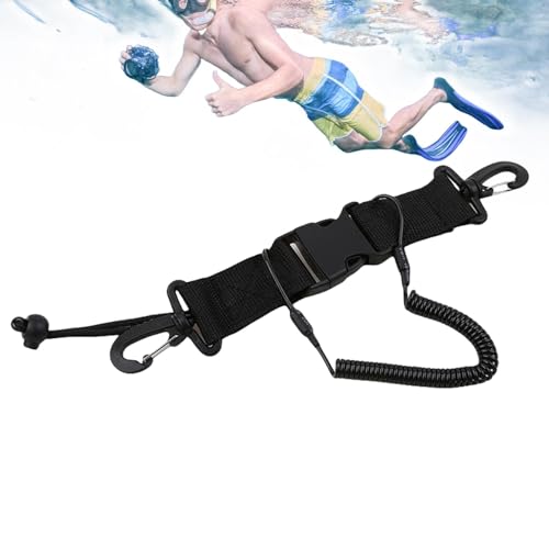 Coiled Lanyard - Fishing Lanyard, Waterproof Spring Coiled Lanyard for Camera | Heavy Duty Diving Spring Clip Lanyard with Quick Release Buckle, Scuba Diving Accessories for Cameras, Coiled Lanyard