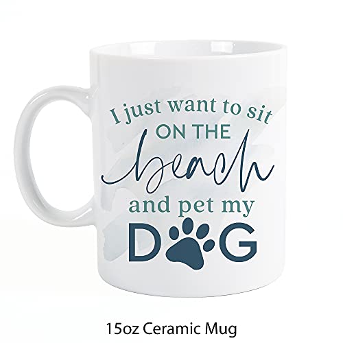 P. Graham Dunn Sit On Beach Pet My Dog Nautical White 15 ounce Porcelain Ceramic Coffee Mug - Image 6
