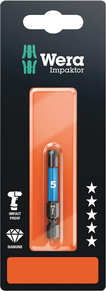 Wera Sw5 X 50Mm Impaktor Screwdriver Bit For Hex Socket Screws - 840/4 Imp Dc Sb Sis