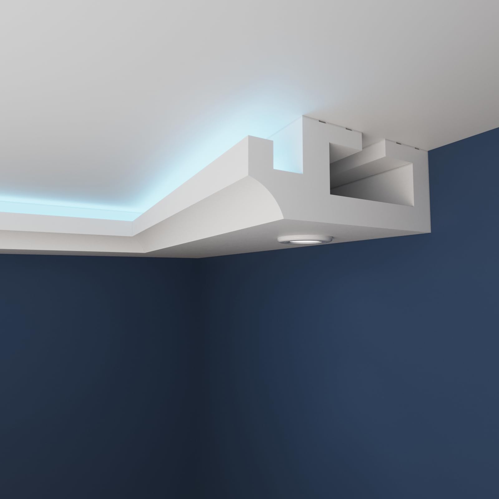 LED Ceiling Coving Cornice WLS09, XPS, DIY, Sample 20cm (1 Pc)