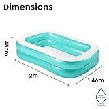 Bestway 54005 Aufblasbarer durchsichtiger Familienpool, 201 x 150 x 51 cm - Grün