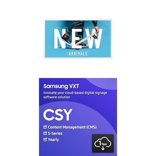 Image of Samsung 32 inch EMDX Series Color E-Paper QHD Smart Signage + VXT S-Series w /Cloud Based, Content Management Software, 1 Year Subscription