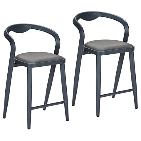 Attracoast Outdoor Counter Height Bar Stools Chairs Set of 2,All-Weather Bar Height Furniture for Kitchen or Outside Cover