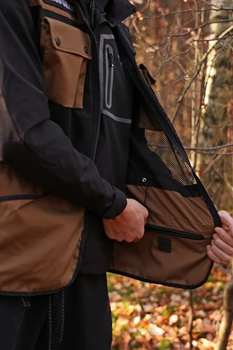 Dingo Gear Professionelle Weste für das Hundetraining, handgefertigt aus Ripstop und Mesh, viele funktionale Taschen, leicht, Farbe – Coyote Braun, Größe – XXL (S01498)