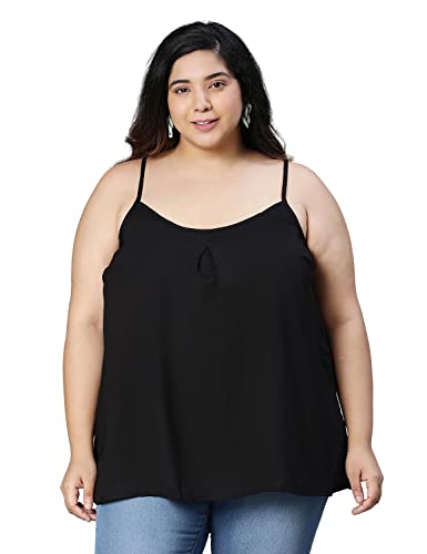 Image of oxolloxo Women Plus Size Solid Shoulder Strap Polyester Top
