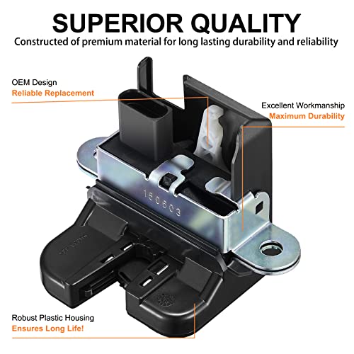 Image of SYERAL Tailgate Latch Assembly Trunk Lid Actuator 5M0827505E9B9 Liftgate Latch Lock Compatible with Volkswagen 2008-2017 Tiguan, 2017-2018 Tiguan Limited, 2010-2014 Sportwagen