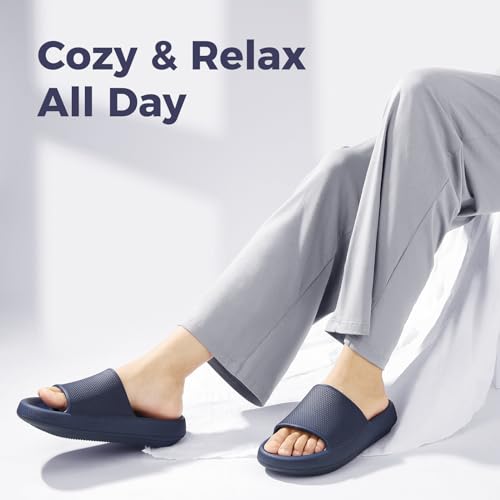 Image of Leevar Cloud Slides for Women and Men - Soft, Comfy, Relax Cloud Slippers, Thick Sole, Non-slip Slides for Men, Easy to Clean, Shower, Swimming, Beach, Indoor and Outdoor Slides for Men