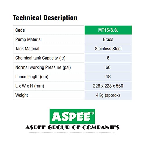 Image of ASPEE Marut SS Hand Compression Sprayer (6 LTR)